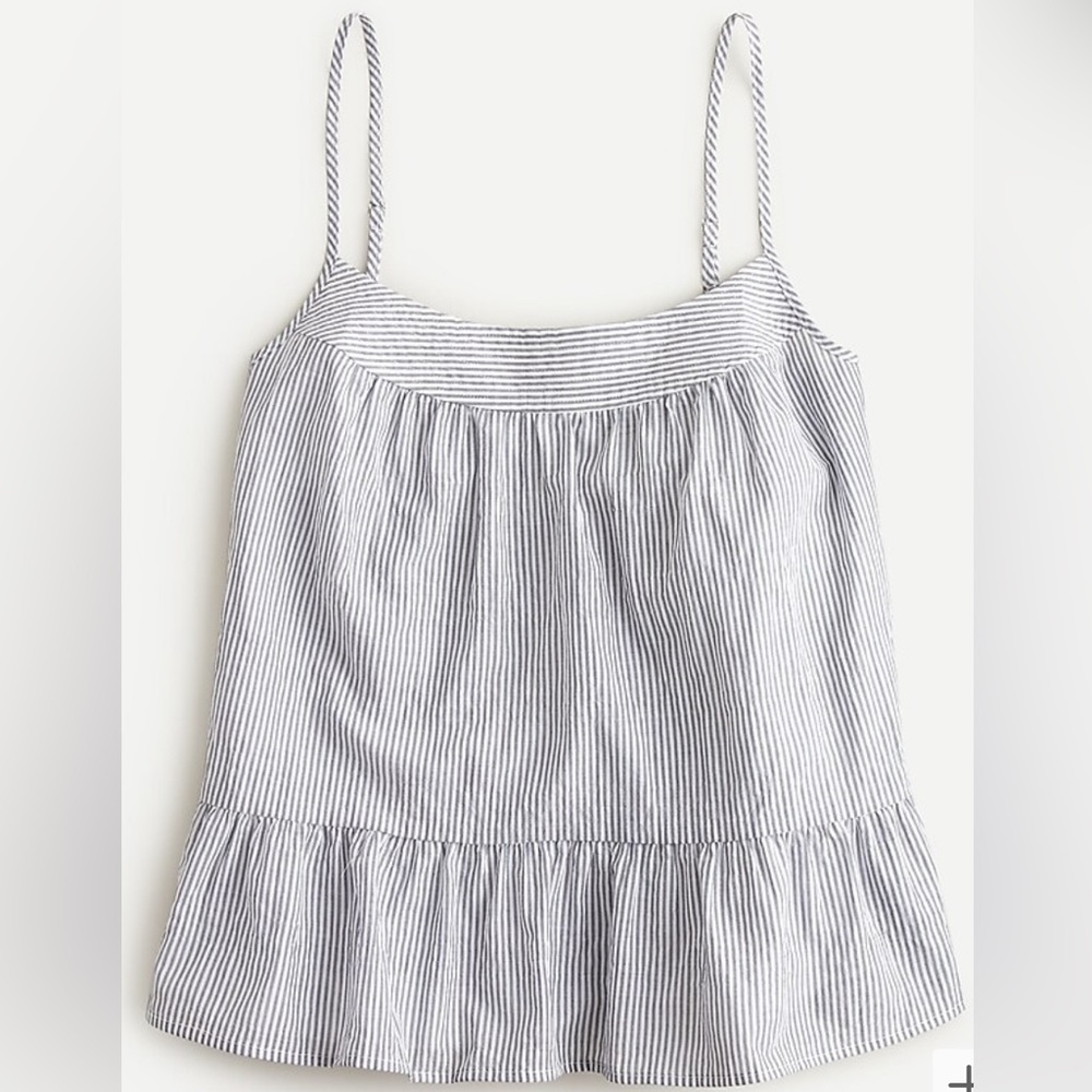 J. Crew Crinkle cotton tank top in stripe